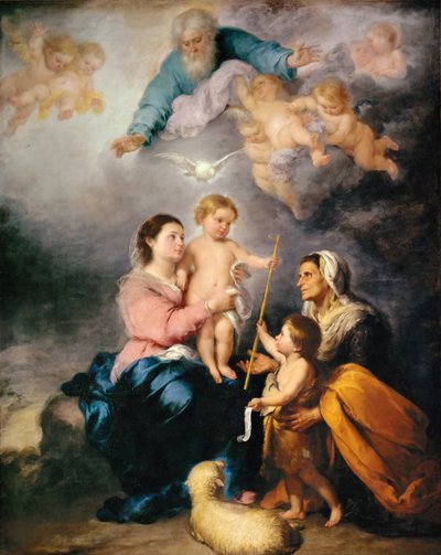 Den hellige familie Jomfruen fra Sevilla av Bartolomé Esteban Murillo