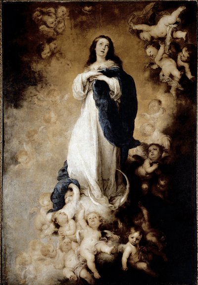 Den ulastelige unnfangelsen eller sjelen den ubesmittede unnfangelsen. (olje på lerret av Bartolomé Esteban Murillo