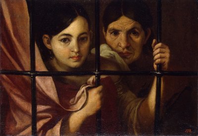 To kvinner bak et gitter, 1645 av Bartolomé Esteban Murillo