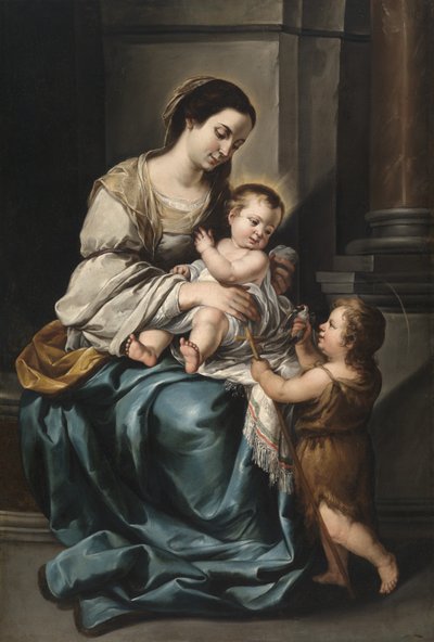 La Serrana eller, Madonna og barn med spedbarnet St. John (olje på lerret) av Bartolomé Esteban Murillo