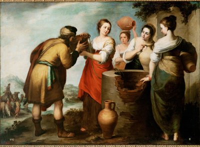 Rebekka og Elieser (maleri på lerret) av Bartolome Esteban Murillo