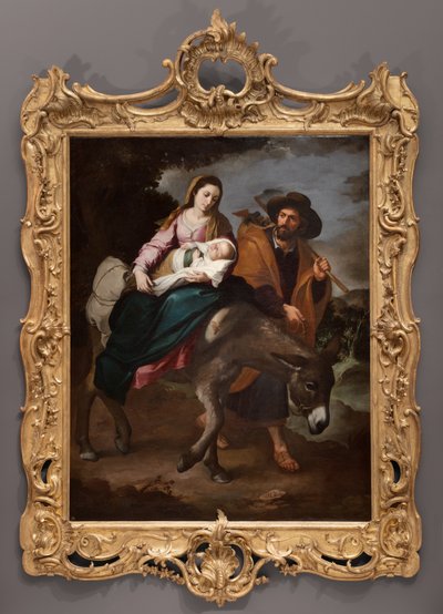 The Flight into Egypt, ca. 1647-50 (olje på lerret) av Bartolomé Esteban Murillo