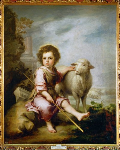 Den gode hyrden (maleri på lerret) av Bartolome Esteban Murillo