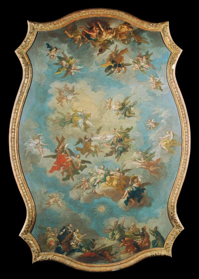 Tilbedelse av navnet Mariae - Det guddommelige råd for forløsning - Englenes fall av Bartolomeo Altomonte