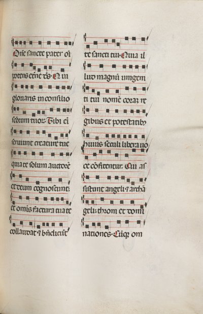 Missale: Fol. 112: inneholder litt musikk som en del av palmesøndagsliturgien, 1469. av Bartolomeo Caporali