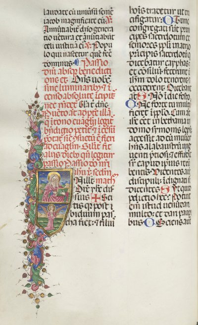Missale: Fol. 116: Saint Matthew with Angel, 1469. av Bartolomeo Caporali
