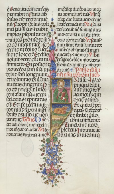 Missale: Fol. 131: Saint Luke med Bull, 1469. av Bartolomeo Caporali