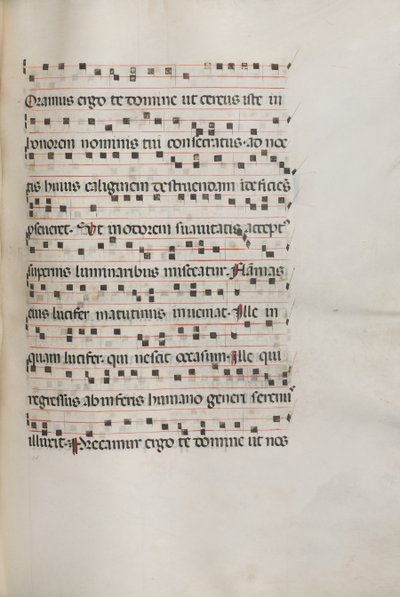 Missale: Fol. 157: Music for Exultet, 1469 av Bartolomeo Caporali