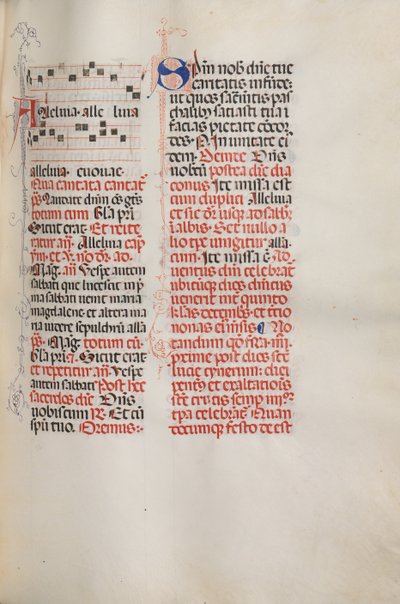 Missale: Fol. 173: Musikk for Alleluia etc. ved begynnelsen av påsken, 1469. av Bartolomeo Caporali