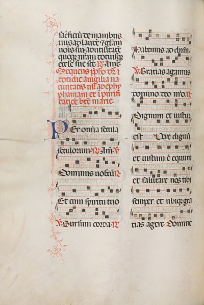 Missale: Fol. 176v: Musikk til forskjellige vanlige bønner, 1469. av Bartolomeo Caporali
