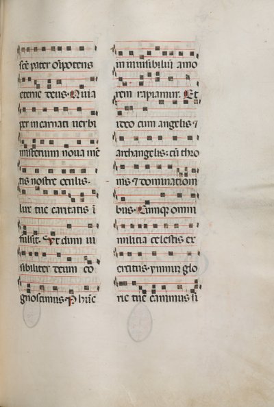 Missale: Fol. 177: Musikk til forskjellige vanlige bønner, 1469. av Bartolomeo Caporali