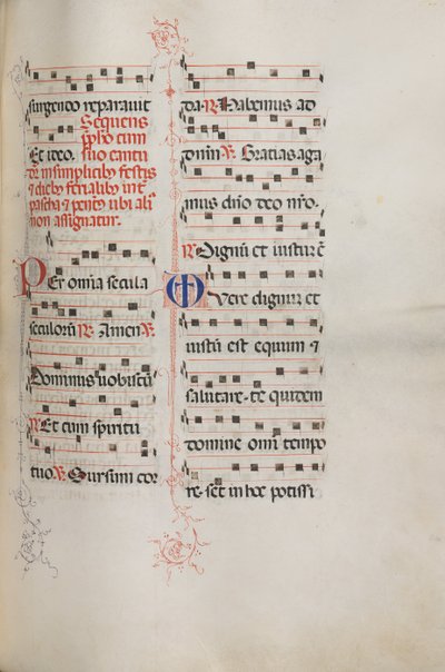 Missale: Fol. 179: Musikk til forskjellige vanlige bønner, 1469. av Bartolomeo Caporali