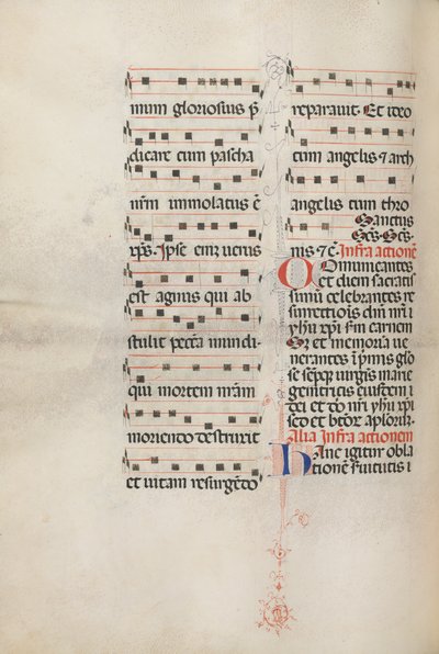 Missale: Fol. 179v: Musikk til forskjellige vanlige bønner, 1469. av Bartolomeo Caporali