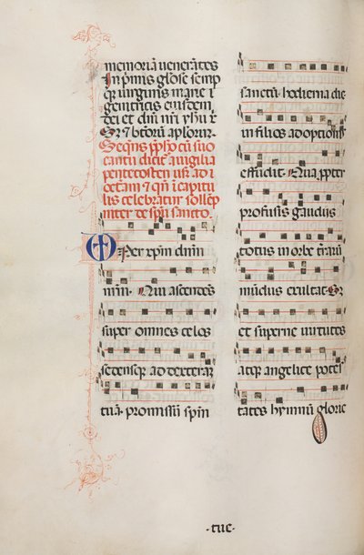 Missale: Fol. 180v: Musikk til forskjellige vanlige bønner, 1469. av Bartolomeo Caporali
