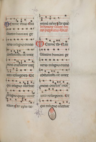 Missale: Fol. 182: Musikk til forskjellige vanlige bønner, 1469. av Bartolomeo Caporali