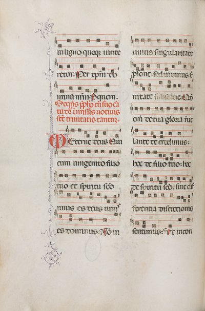 Missale: Fol. 182v: Musikk til forskjellige vanlige bønner, 1469. av Bartolomeo Caporali