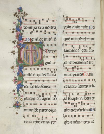 Missale: Fol. 184v: Kors, løvverk, 1469 av Bartolomeo Caporali