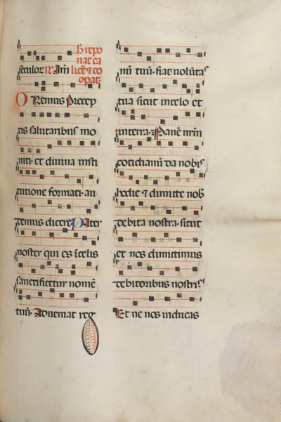 Missale: Fol. 189: Musikk for forskjellige bønner, 1469. av Bartolomeo Caporali