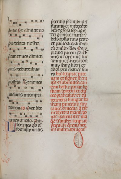 Missale: Fol. 190: Musikk til forskjellige bønner, 1469. av Bartolomeo Caporali