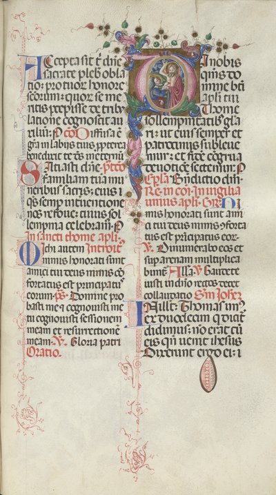 Missal: Fol. 262: Saint Thomas, 1469. av Bartolomeo Caporali