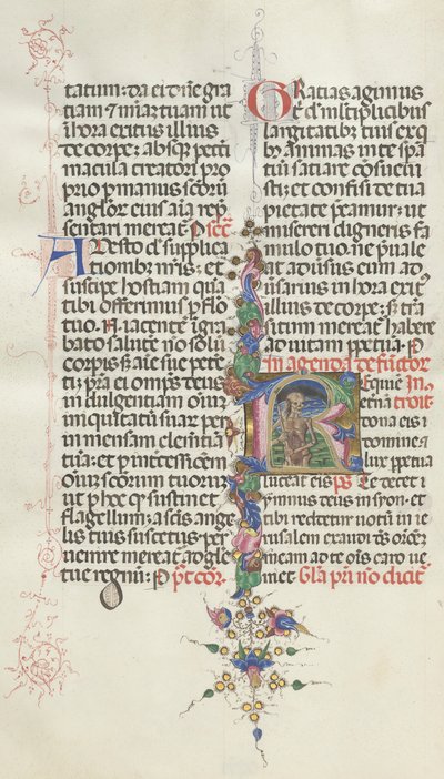 Missale: Fol. 387v: Døden representert som et skjelett med en sigd, 1469. av Bartolomeo Caporali