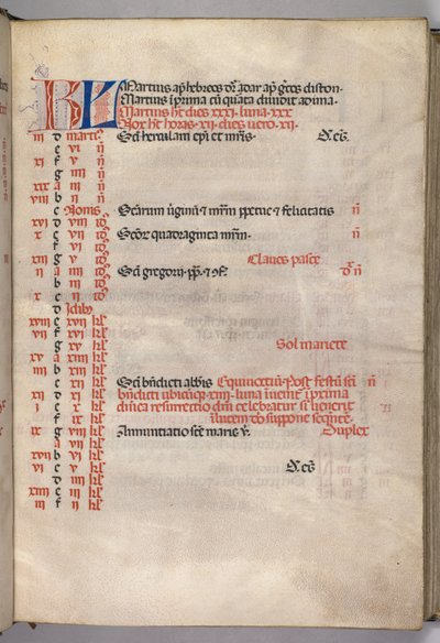 Missale: Fol. 4r: Mars kalenderside, 1469 av Bartolomeo Caporali
