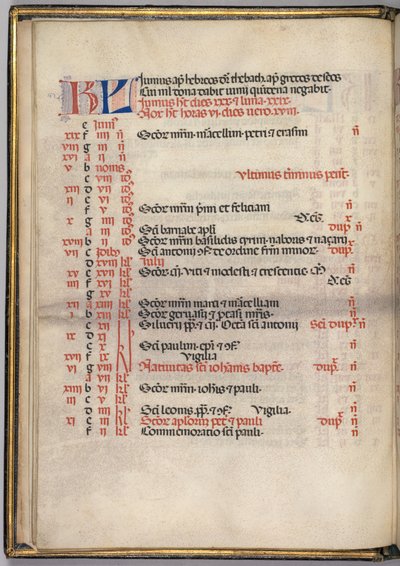 Missale: Fol. 5V: Juni kalenderside, 1469. av Bartolomeo Caporali