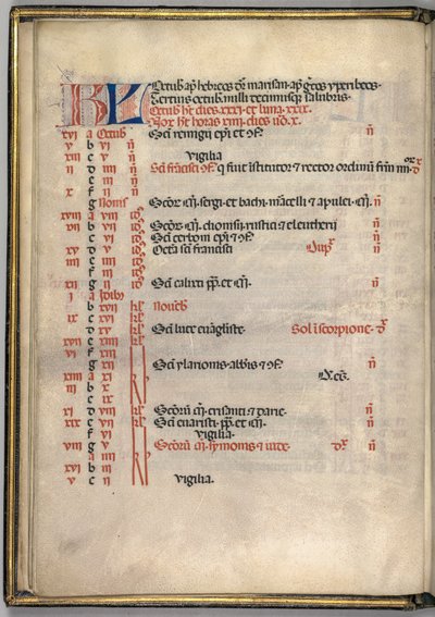 Missale: Fol. 7v: Oktoberkalenderside, 1469. av Bartolomeo Caporali