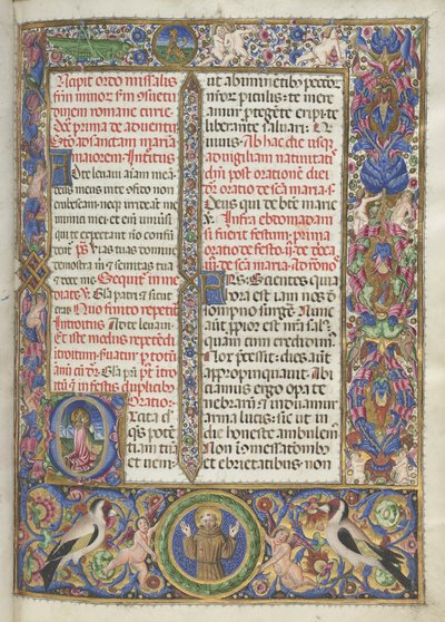 Missale: Fol. 9: Ordo Missalis fulle grenser, 1469 av Bartolomeo Caporali