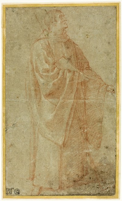 Stående munk som holder en bok og stav av Bartolomeo Cesi