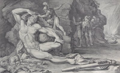 Plate 6: Ulysses kjører en brennende påle inn i Polyphemus