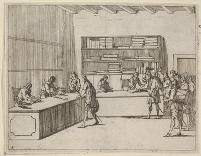 Soldater som verver seg for å forsvare troen mot tyrkerne, fra L'Idea di un Principe ed Ero..., 1659. av Bartolomeo Fenice