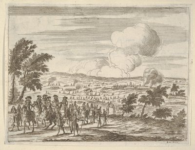 Hertugen og troppene hans ved Casalmaggiore, fra The Idea of ​​a Christian Prince and Hero i ..., 1659. av Bartolomeo Fenice
