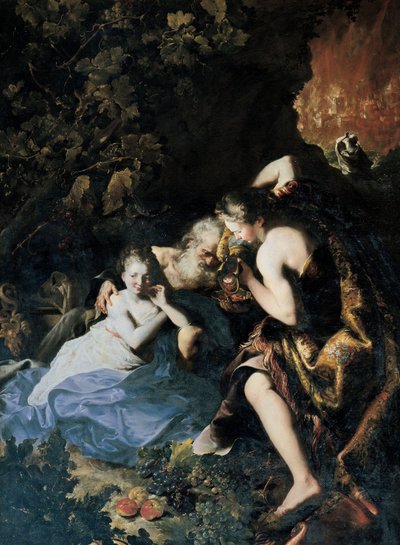 Lot og hans døtre, 1695-1696 av Bartolomeo Guidobono
