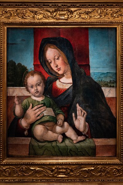 Madonna med spedbarnet Jesus, siste tiår av 1400-tallet (olje på panel) av Bartolomeo Montagna