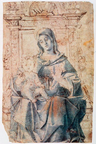 Jomfruen og barnet, c1470-1523 av Bartolomeo Montagna