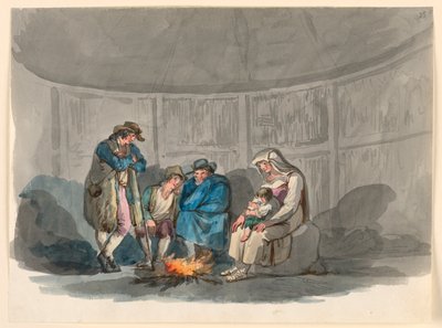 En familie av hyrder om natten av Bartolomeo Pinelli