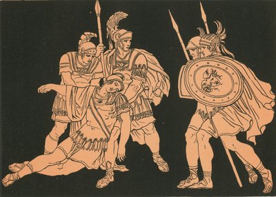 Aeneas og kroppen til Lausus av Bartolomeo Pinelli