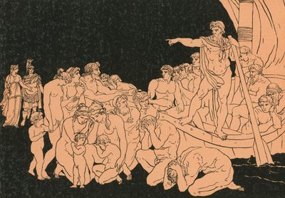 Charon og spøkelsene av Bartolomeo Pinelli