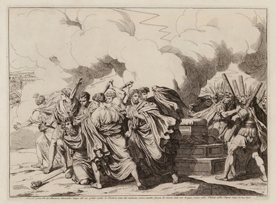 Romulus#39; død (etsning) av Bartolomeo Pinelli