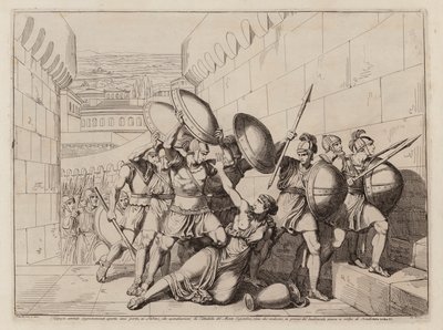Tarpeias død (etsing) av Bartolomeo Pinelli
