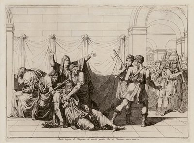 Tarquin den eldres død (etsning) av Bartolomeo Pinelli