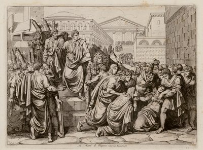 Virginias død, 449 f.Kr. (etsning) av Bartolomeo Pinelli