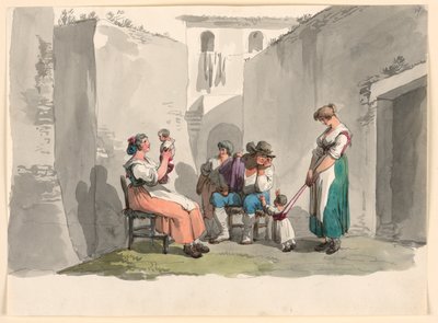 Tegning, i Tivoli, 1807–08 av Bartolomeo Pinelli