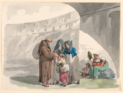 Tegning, Hilsen fra en eremitt, 1807–08 av Bartolomeo Pinelli