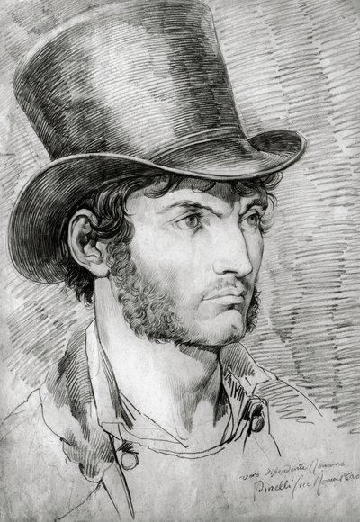 Mannsportrett (True Roman), tegning av Bartolomeo Pinelli (1781-1835) av Bartolomeo Pinelli