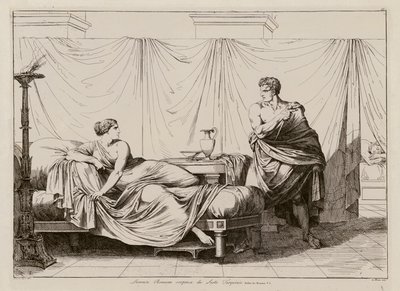 Voldtekten av Lucretia av Sextus Tarquinius (etsning) av Bartolomeo Pinelli