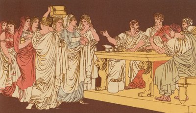 Romerske damer som bringer pynten sin av Bartolomeo Pinelli