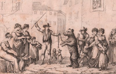 Bjørnedansen i Roma, etsning av Bartolomeo Pinelli (Roma av Bartolomeo Pinelli