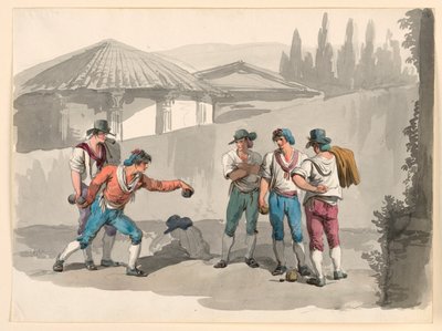 Boccia-spillet av Bartolomeo Pinelli